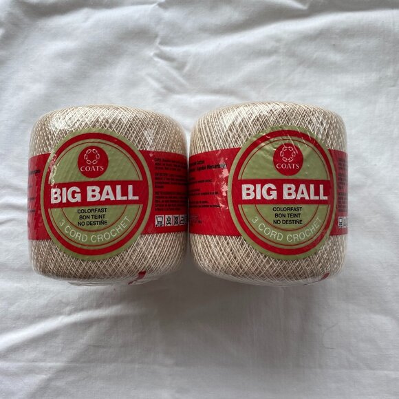 Lot of 2 Coats Big Ball Crochet Yarn - Picture 1 of 4